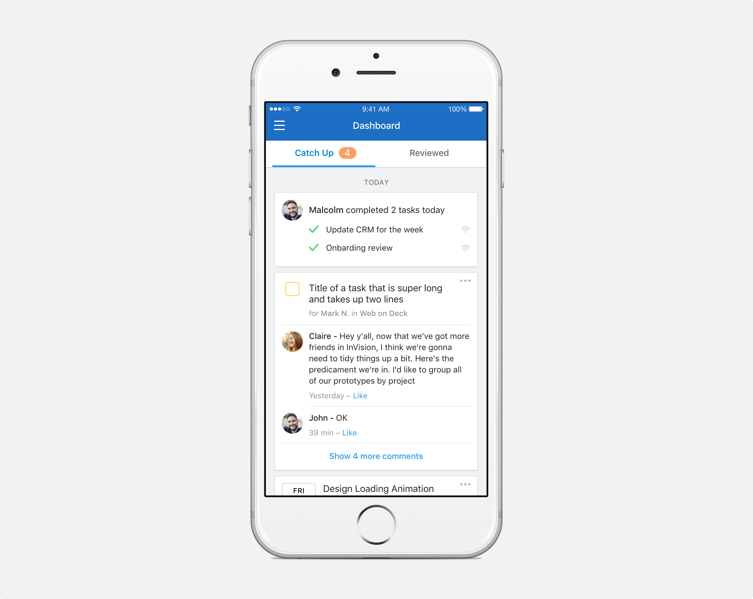 Catchup feature on iPhone